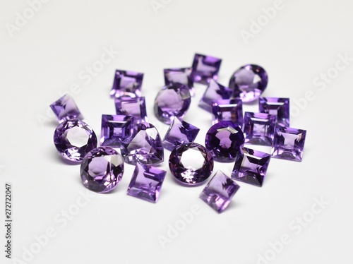 Amethyst cut gemstones photo