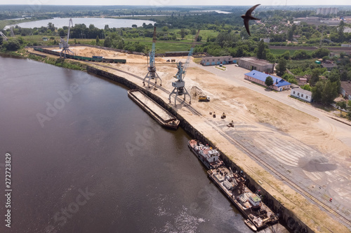Top view of the river dock loading.