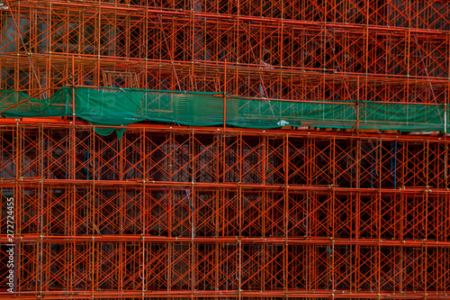 scaffolding in the high altitude, scaffolding formed a myriad of grid, industrial and modern urban construction background.