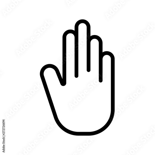 Stop hand icon flat vector illustration design