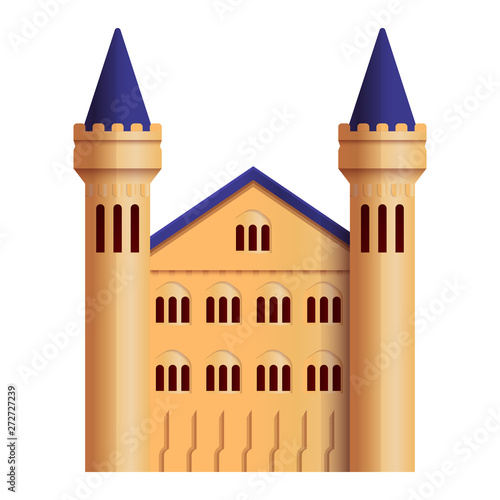 beautiful cartoon castle, vector illustration