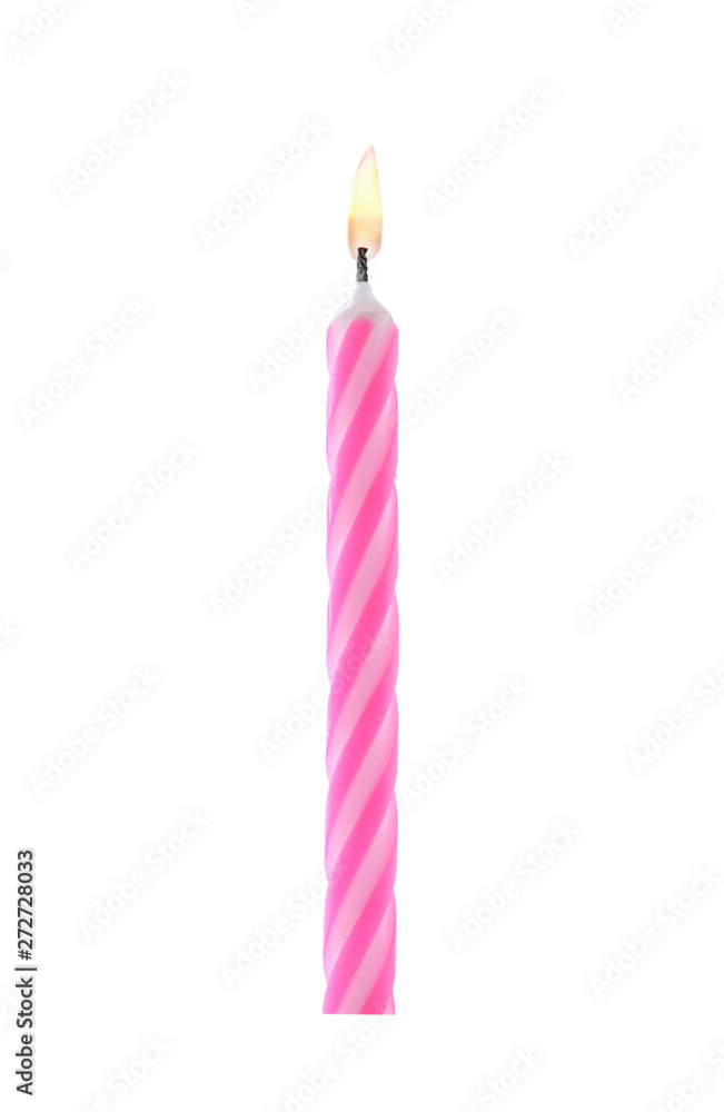Color birthday cake candle on white background Color birthday cake candle on white background