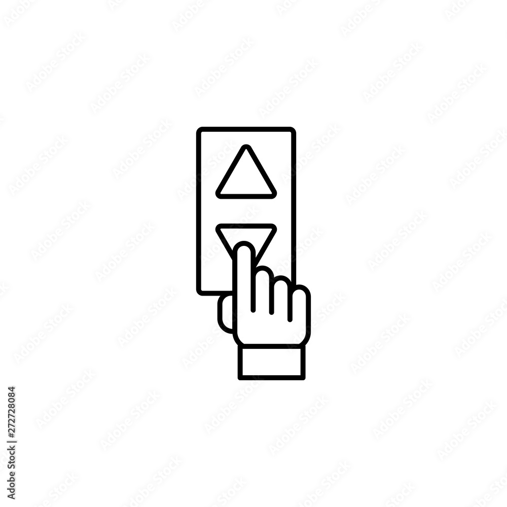 elevator, arm, button icon. Simple thin line, outline vector of Hotel Service icons for UI and UX, website or mobile application elevator, arm, button icon. Simple thin line, outline vector of Hotel Service icons for UI and UX, website or mobile application