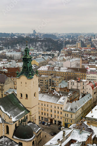 Photography aerial view of european city