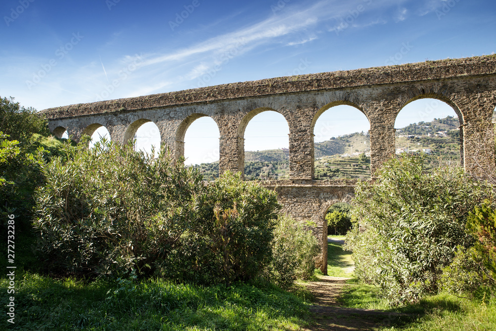 Almunecar aqueduct set in landscape