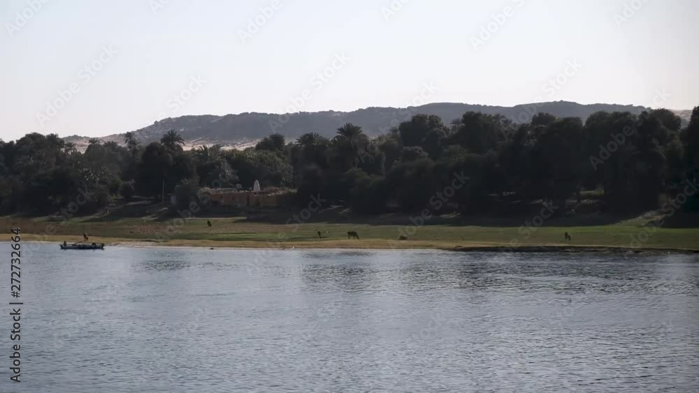 Cruising down the Nile in Egypt on a cruise boat. Cruising down the Nile in Egypt on a cruise boat.