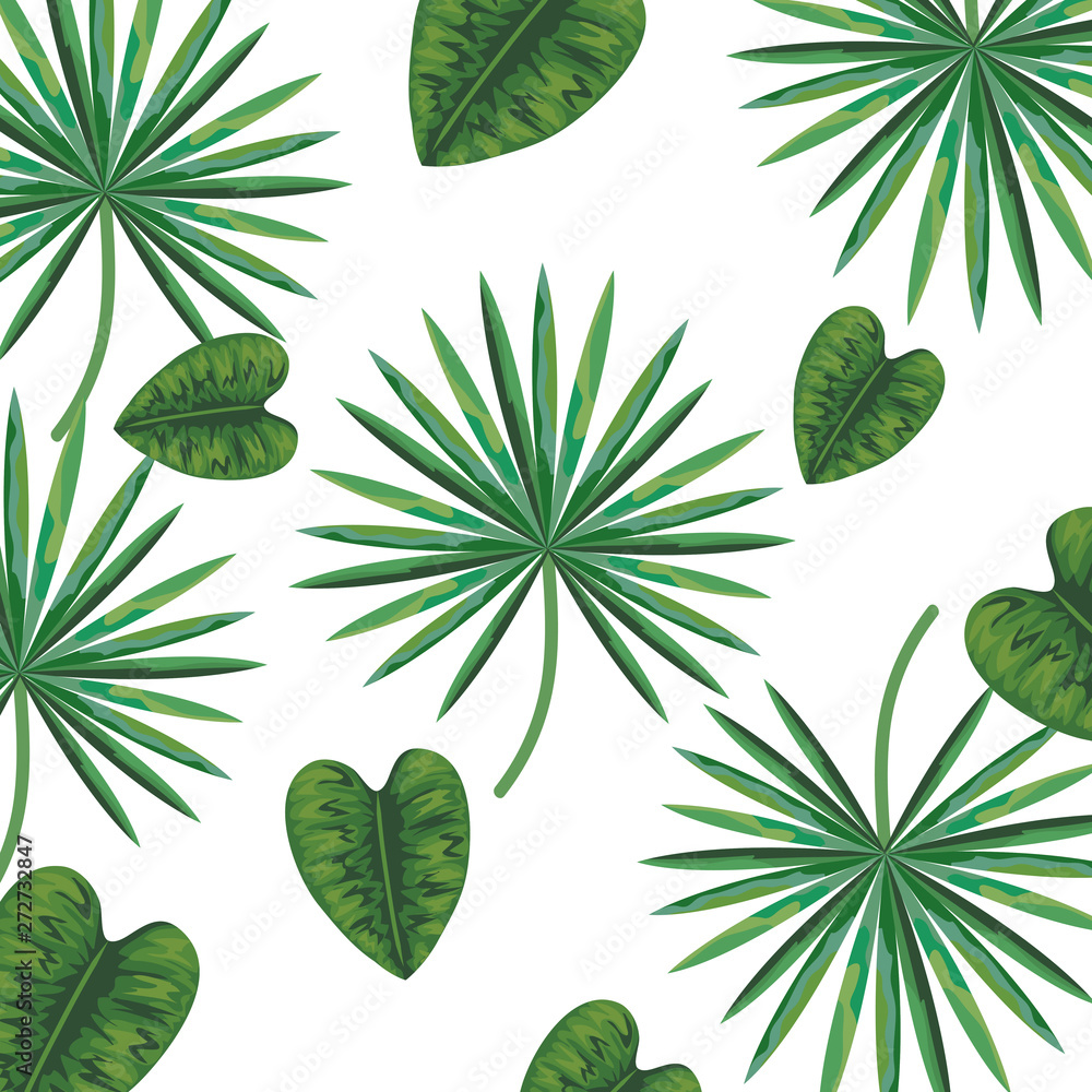 exotic and tropical leafs plant pattern