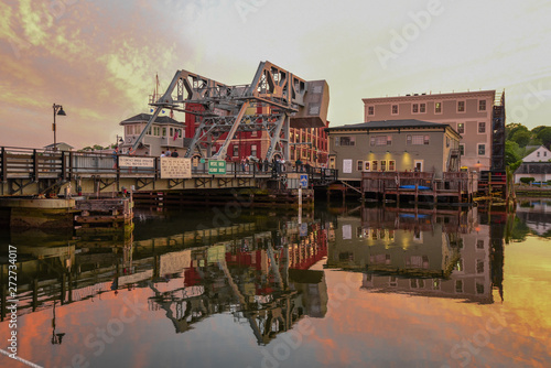 Mystic River in CT aright after sunset