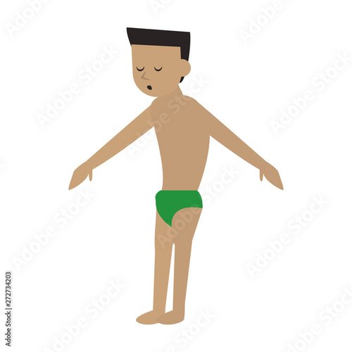 Diver swimmer younf man cartoon isolated