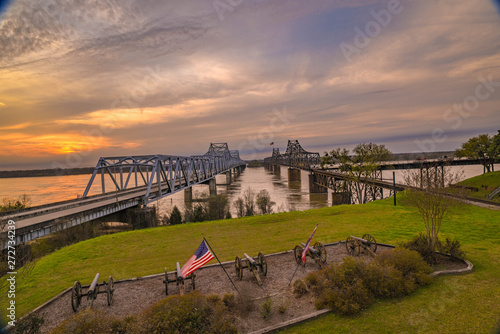 Bridge crossing the Mississippi River in Vicksburg, MS. photo