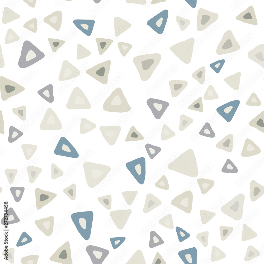 Hand drawn simple triangle seamless pattern on white background.