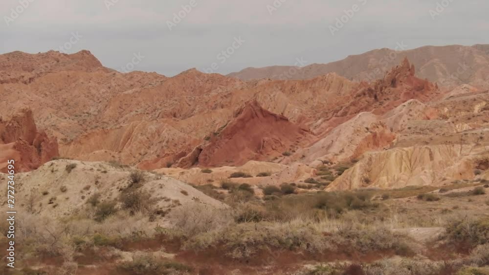 Fairy Tale Canyon is unique for the varied and rich rocks. The destination for photography, families on vacation, and hikers. Skazka Canyon located outside Lake Issyk Kul’s near village of Tosor. Fairy Tale Canyon is unique for the varied and rich rocks. The destination for photography, families on vacation, and hikers. Skazka Canyon located outside Lake Issyk Kul’s near village of Tosor.