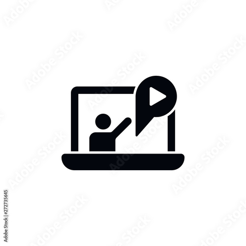 online training, lecture, notebook icon. Simple glyph, flat vector of Online traning icons for UI and UX, website or mobile application