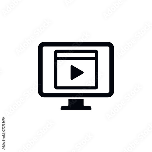 education, online training, monitor, video icon. Simple glyph, flat vector of Online traning icons for UI and UX, website or mobile application