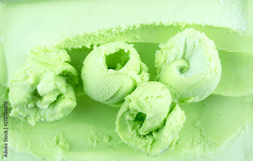 Closeup scooping ice cream lemon, Top view Blank for design. Closeup scooping ice cream lemon, Top view Blank for design.