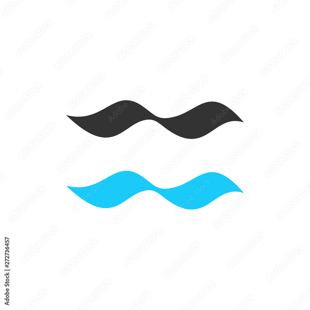 wave logo design illustration. wave icon vector. wave sign symbol on white background. wave icon for web and app. 