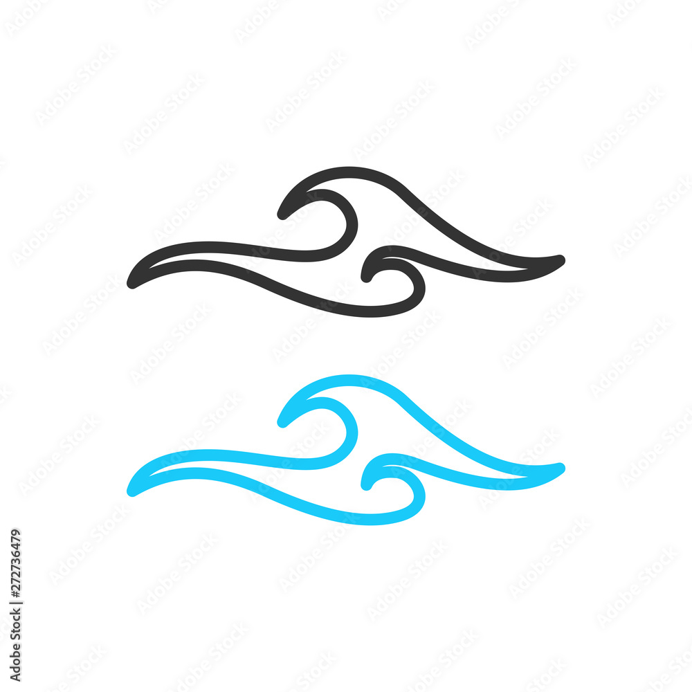 wave logo design illustration. wave icon vector. wave sign symbol on white background. wave icon for web and app. wave logo design illustration. wave icon vector. wave sign symbol on white background. wave icon for web and app.