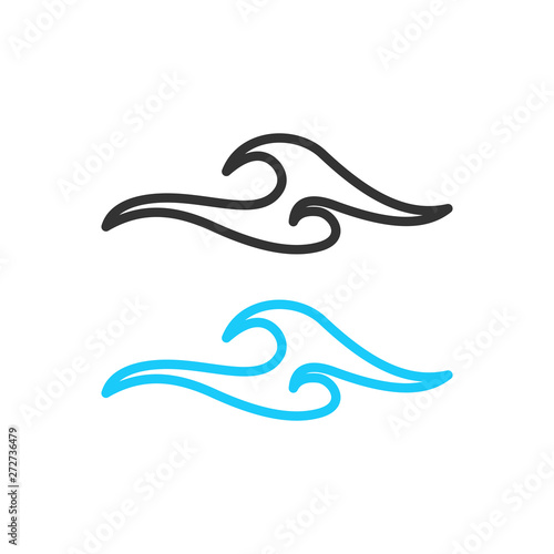 wave logo design illustration. wave icon vector. wave sign symbol on white background. wave icon for web and app. 