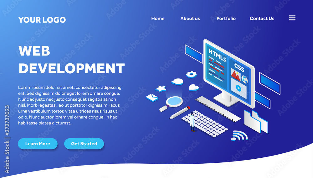 web development isometric creative illustration vector of graphic ...