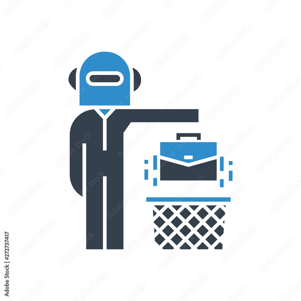 robot worker jobless concept icon robot worker jobless concept icon