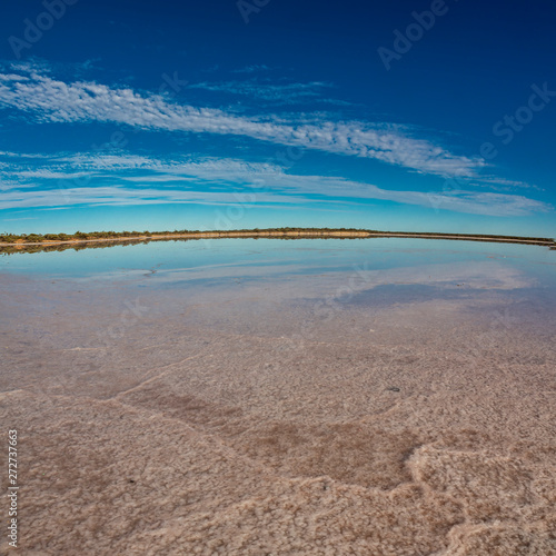Salt Lake bed and blue sky. Gairdner South Australia, Australia