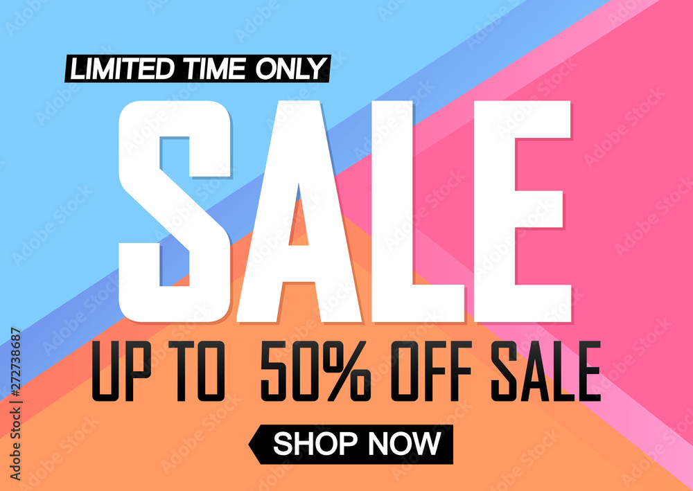 Sale poster design template, offer up to 50% off, vector illustration Sale poster design template, offer up to 50% off, vector illustration
