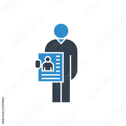 jobless man and job application icon