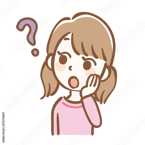 疑問を持つ女の子のイラスト Stock Vector Adobe Stock