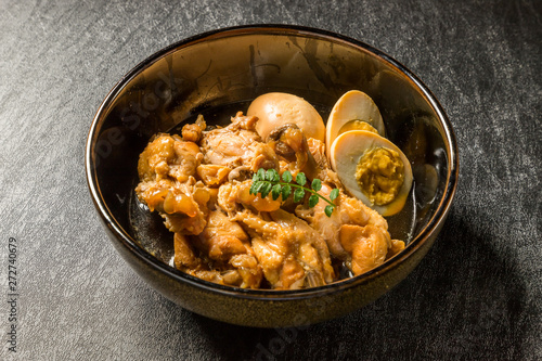 とり肉の煮物　Chicken and egg simmered Japanese food