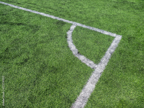 white line markings at the stadium artificial grass © MFomin