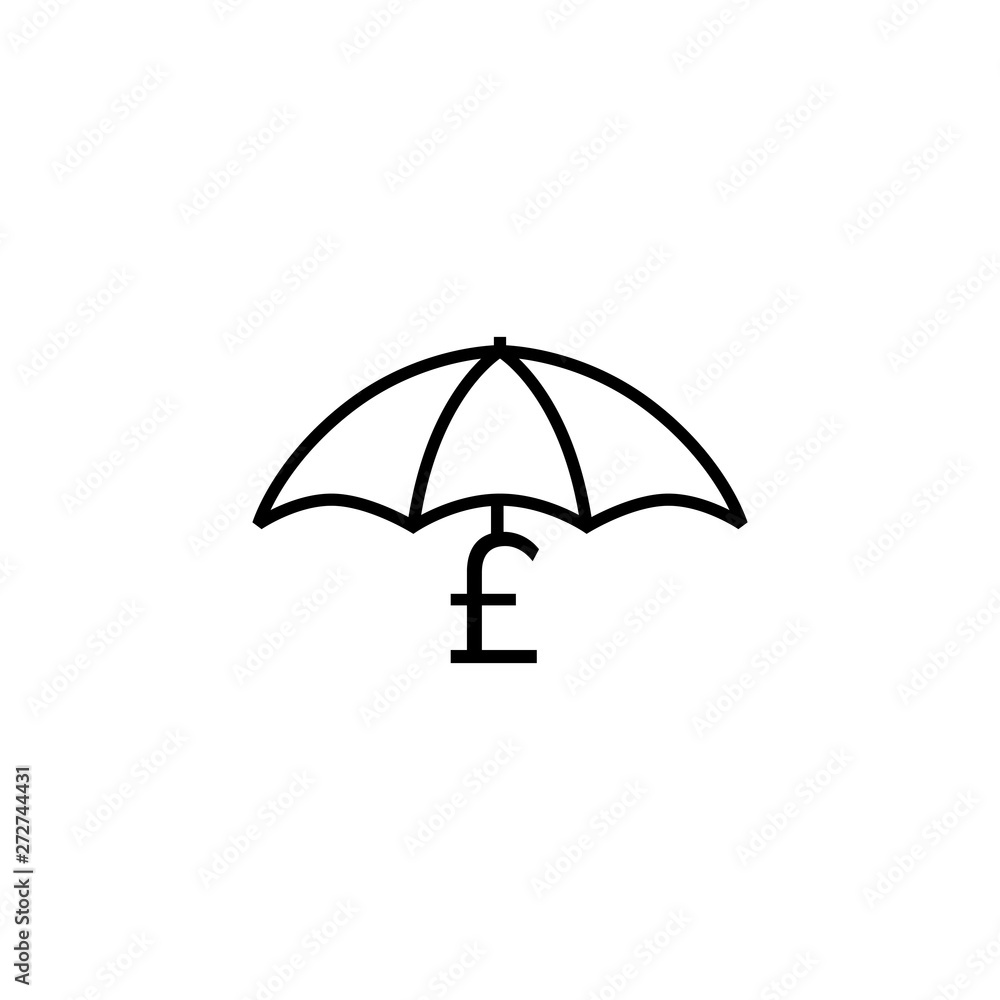 poundsterling money protector security umbrella logo vector icon illustration