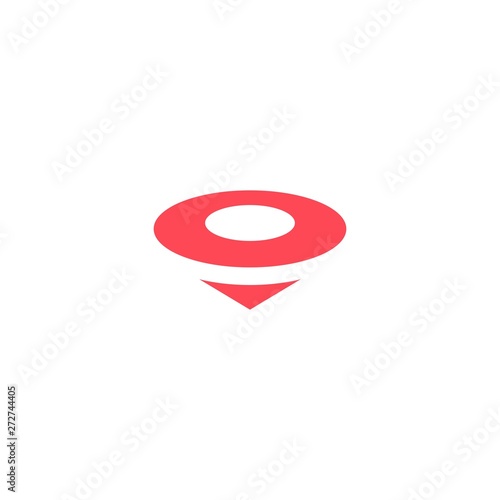 halo pin secure location logo vector icon illustration