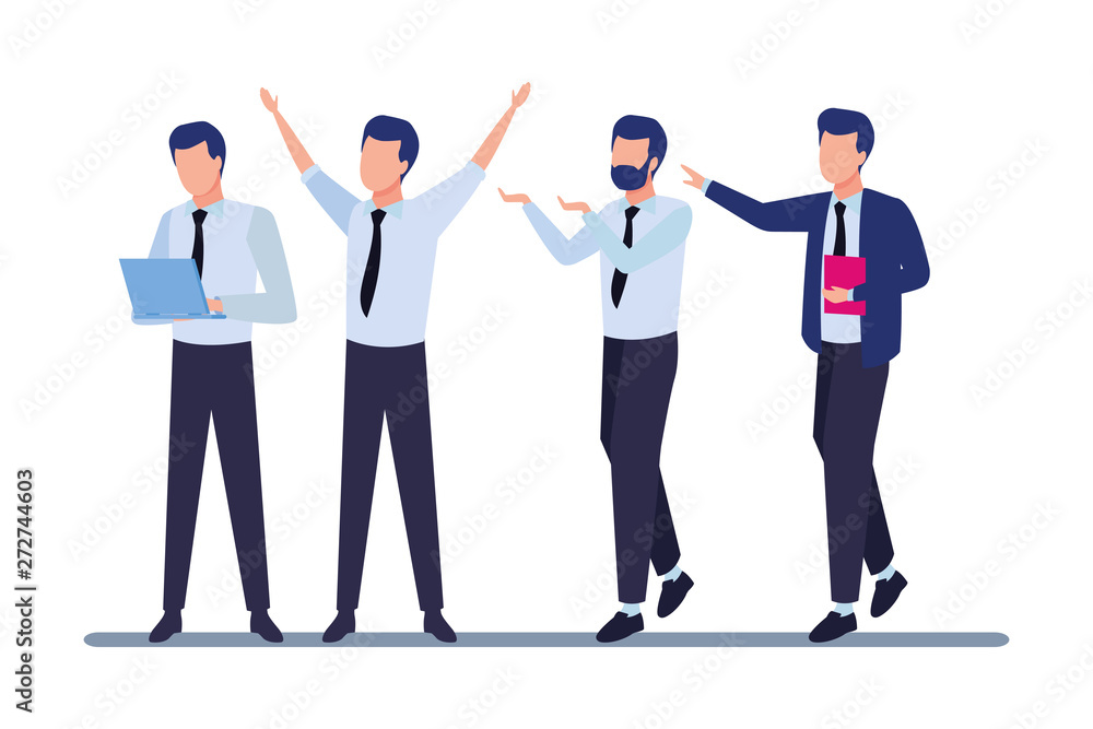 Obraz premium Business coworkers with office supplies