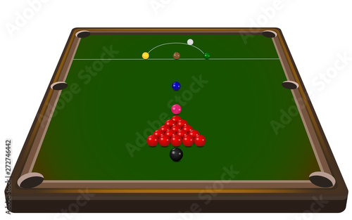 snooker table in the room