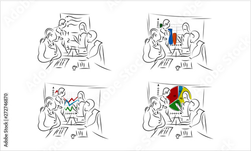 Office business meeting statistics discussion