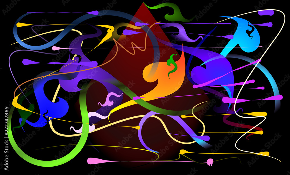 Fototapeta premium line Thai pattern style and brush stroke