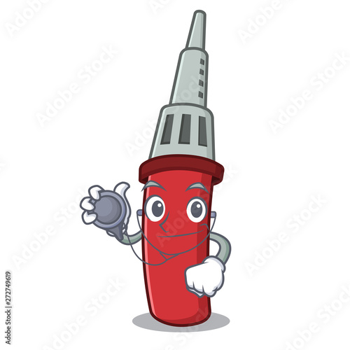 Doctor solderin iron in cartoon mechanical box