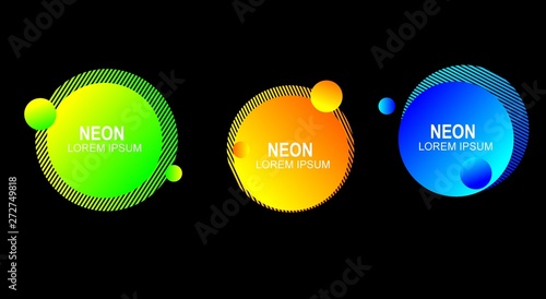 Modern abstract liquid neon banner.Template for trendy style design of a poster, logo, flyer of presentation