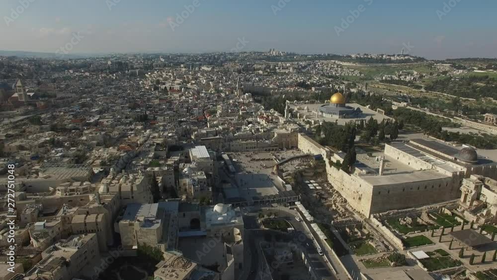 Aerial of Western Wall and Temple Mount of Jerusalem. DJI-0682-02 Aerial of Western Wall and Temple Mount of Jerusalem. DJI-0682-02