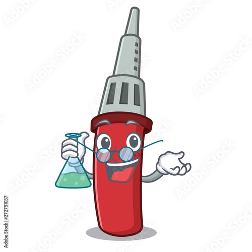Professor soldering iron isolated with the mascot