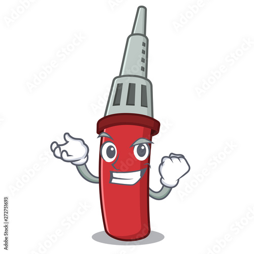 Successful soldering iron isolated with the mascot