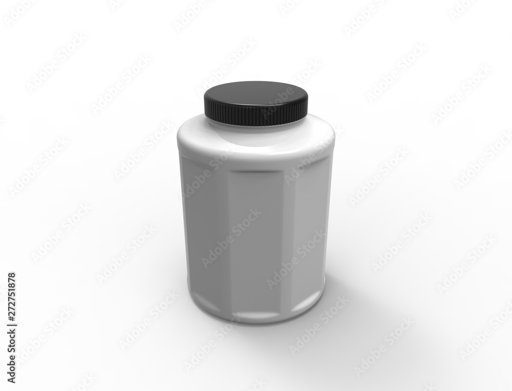 3d rendering of a plastic glass jar isolated on white background 3d rendering of a plastic glass jar isolated on white background