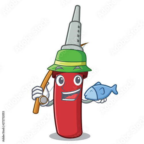 Fishing soldering iron in the character shape