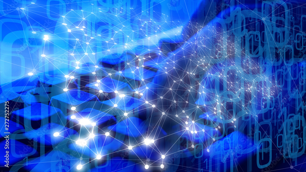 Cyber attack background, robot coding algorithms Cyber attack background, robot coding algorithms