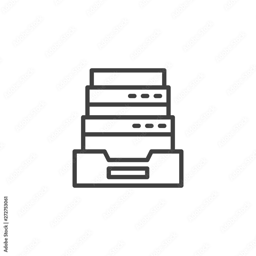 Browser history archive line icon. linear style sign for mobile concept and web design. Website history folder outline vector icon. Symbol, logo illustration. Vector graphics Browser history archive line icon. linear style sign for mobile concept and web design. Website history folder outline vector icon. Symbol, logo illustration. Vector graphics