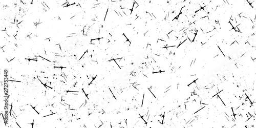 Black and white grunge texture seamless. Abstract monochrome background. Dirty covered with a chaotic pattern on the surface. Vintage old wall in scratches and scuffs.