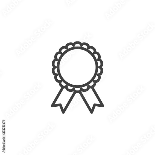 Award Ribbon line icon. Champion medal emblem linear style sign for mobile concept and web design. Award badge outline vector icon. Success symbol, logo illustration. Vector graphics