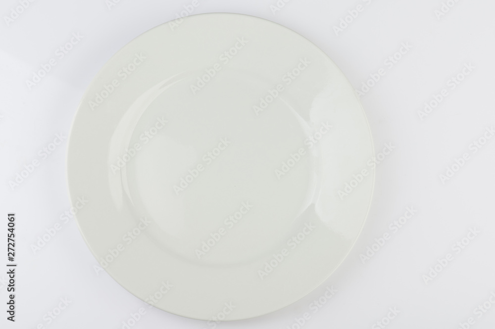Empty clean round white plate Empty clean round white plate