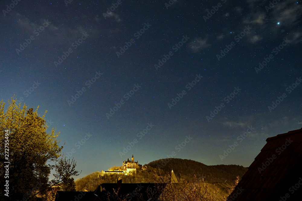 Starry night above the castle Starry night above the castle