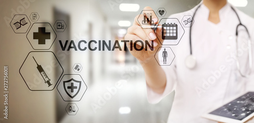 Vaccination Medical Healthcare concept of virtual screen.